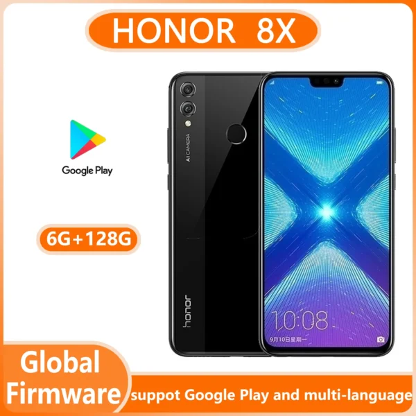 HONOR 8X Smartphone Global firmware CPU Haisi Qilin 710 6GB RAM 128GB ROM 6.5-inch rear camera 20MP Dual SIM used phone