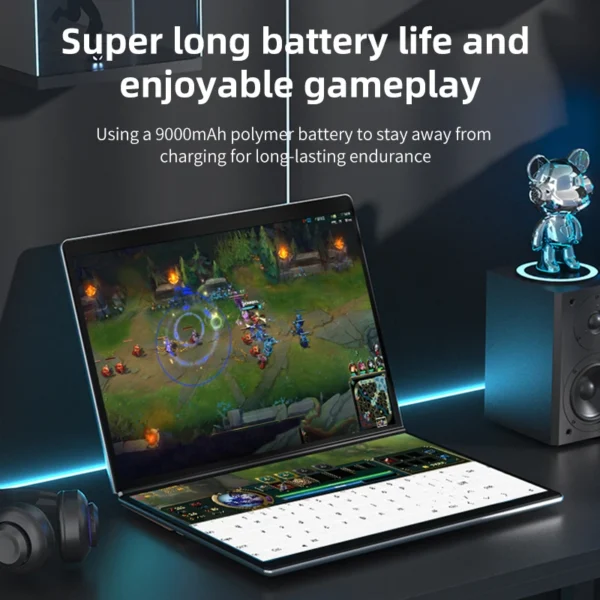 BYONE 13.5 Inch Dual Screen Touch Laptop 2.5k UHD 9000mAH DDR5 16GB RAM 512 GB 1TB 2TB SSD 180° Foldable Portable 2 in 1 Tablet
