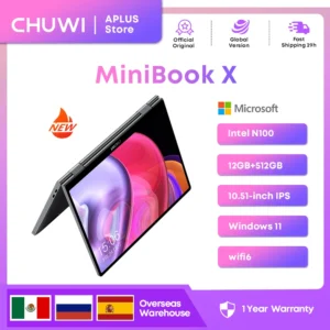 CHUWI MiniBook X 2-in-1 Tablet Laptop Intel N100 Notebook 12GB LPDDR5 512G SSD 10.51" FHD IPS Screen WiFi6 PC Windows 11 Laptops