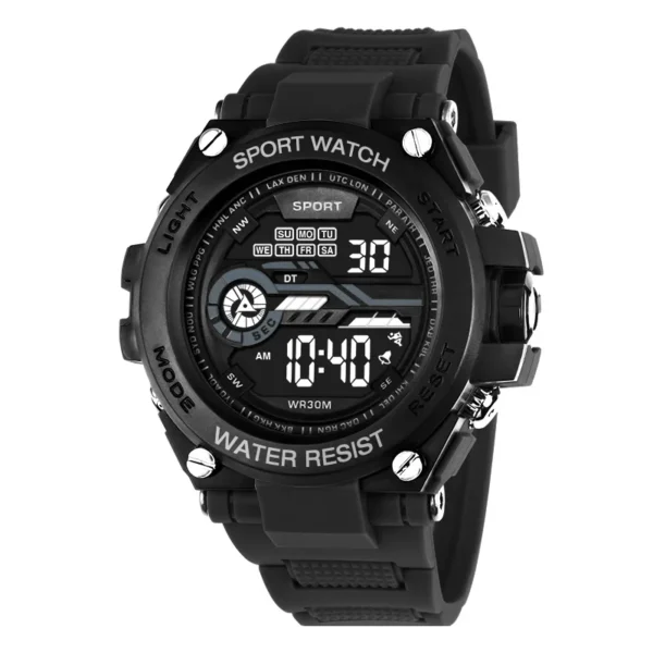 Men's outdoor sports watch multifunctional night light alarm clock timing electronic watch