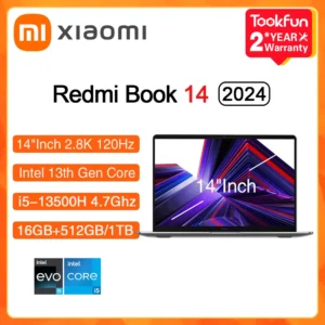 XIAOMI Laptop Redmi Book 14 2024 RAM 16GB SSD 512GB 14"Inch 2.8K 120Hz Intel i5 13500H Windows 11 Notebook Ultrabook Computer PC