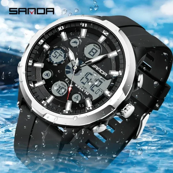 SANDA 9053 50M Waterproof Quartz Wristwatch for Male Relogios Masculino G Sports Military Men's Watches Luxury Digital Watch