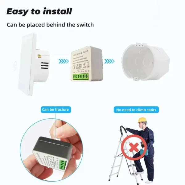 RF 433 MHz Smart Switch Mini DIY Wireless Remote Control Light Switches 16A Relay Receiver Automation Module for Home Led Lamp